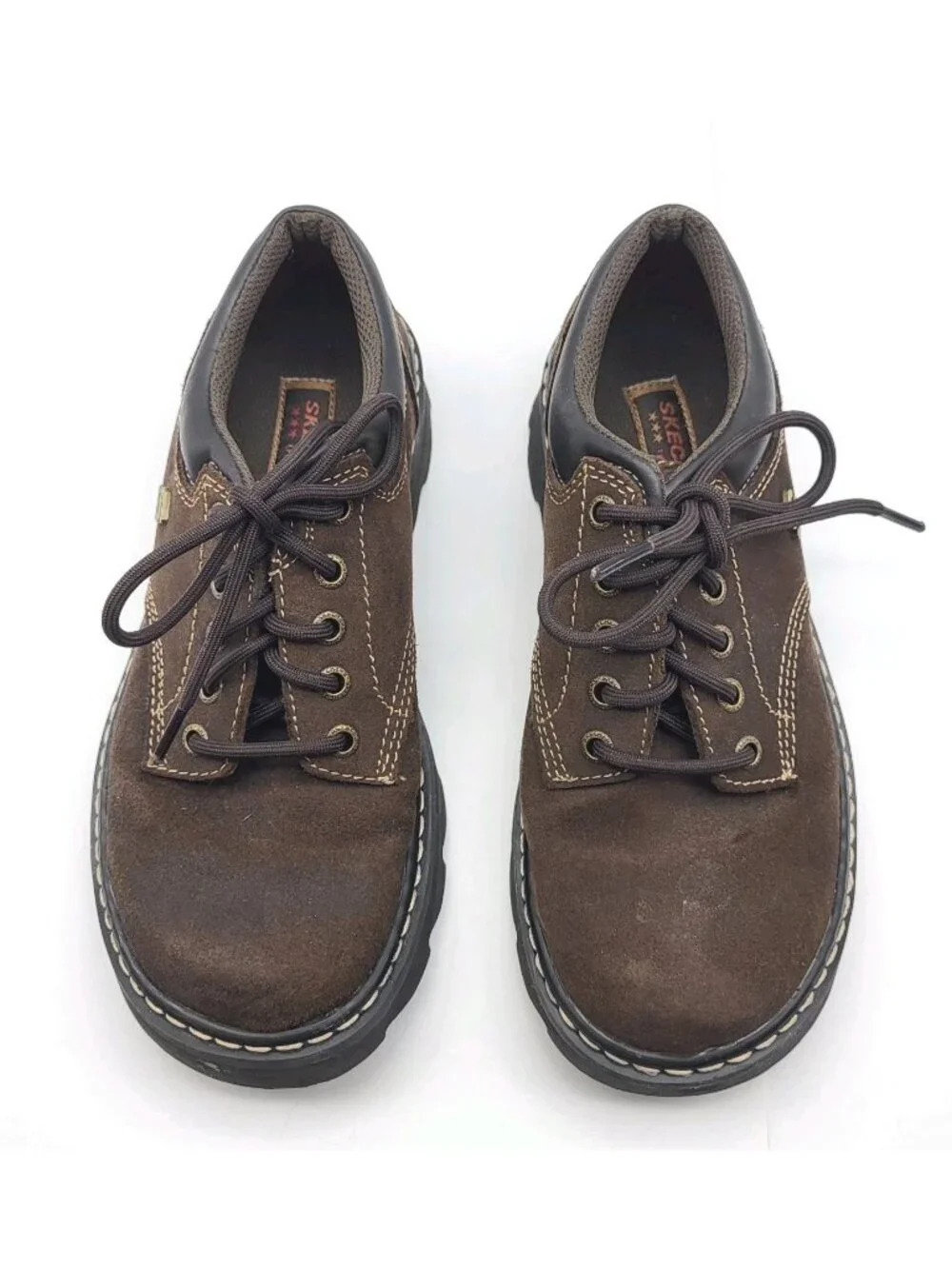 VTG Womens Skechers USA Y2K Chunky Lug Brown Leather SZ 7 Throwback
